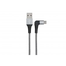 Кабель USB2.0 - microUSB2.0 AM/BM 1м 2E right angle Round fabric