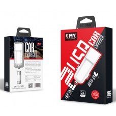 Зарядное устройство автомобильное USB EMY 5V/2.4A 