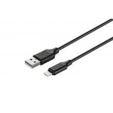 Кабель KITs USB 2.0 to Lightning cable, 2A, black, 1m 