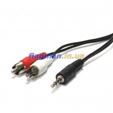 Аудио кабель 3.5мм mini-jack - 2xRCA Male-Male 2.5м