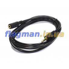 Аудио кабель 3.5мм mini-jack Male-Female 1.5м Премиум