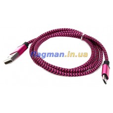 Кабель USB2.0 - microUSB2.0 AM/BM 2м 3Ah в оплетке в ассортименте