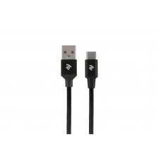 Кабель 2E USB 2.0 to Type-C Alumium Shell Cable, black, 1m 