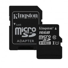 Карта памяти MicroSDHC 16GB Class 10 UHS-I + SD Adapter Kingston (SDCS/16GB)