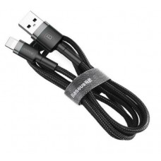 Кабель Baseus Cafule USB For Lightning 2.4A, 1м, gray+black 