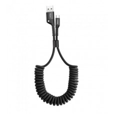 Кабель Baseus Fish eye Spring Data USB to Type-C 2A, 1м, black 